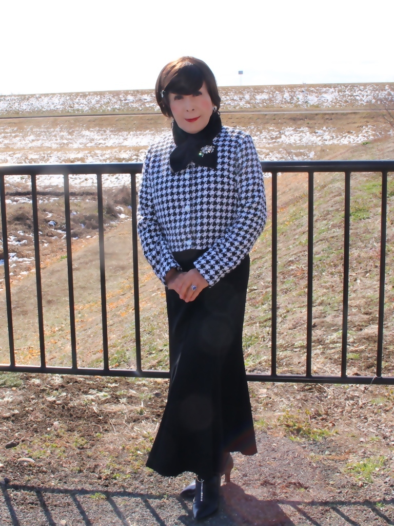 千鳥格子ジャケット黒マーメイドスカートA(5)