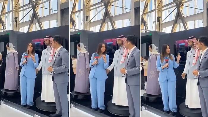 ウォッチ ： サウジアラビアの AI ロボットが女性記者を 「触る」